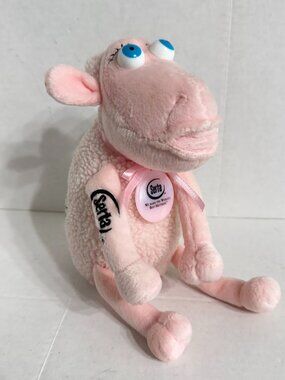 Curto Toy Serta 8" Pink Sheep #3 Breast Cancer Counting Plush Toy 2000 Vintage
